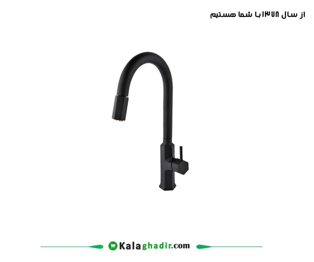 شیر ظرفشویی شلنگدار راسان مدل تونو مشکی