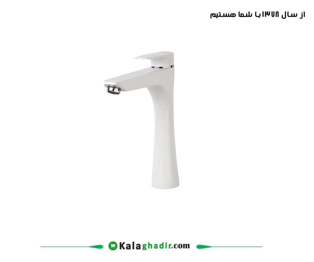 شیر روشویی پایه بلند راسان مدل آتیس سفید