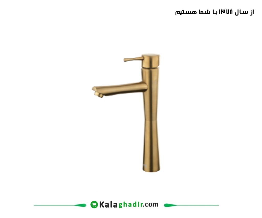شیر روشویی بلند فلاور درخشان گلد مات